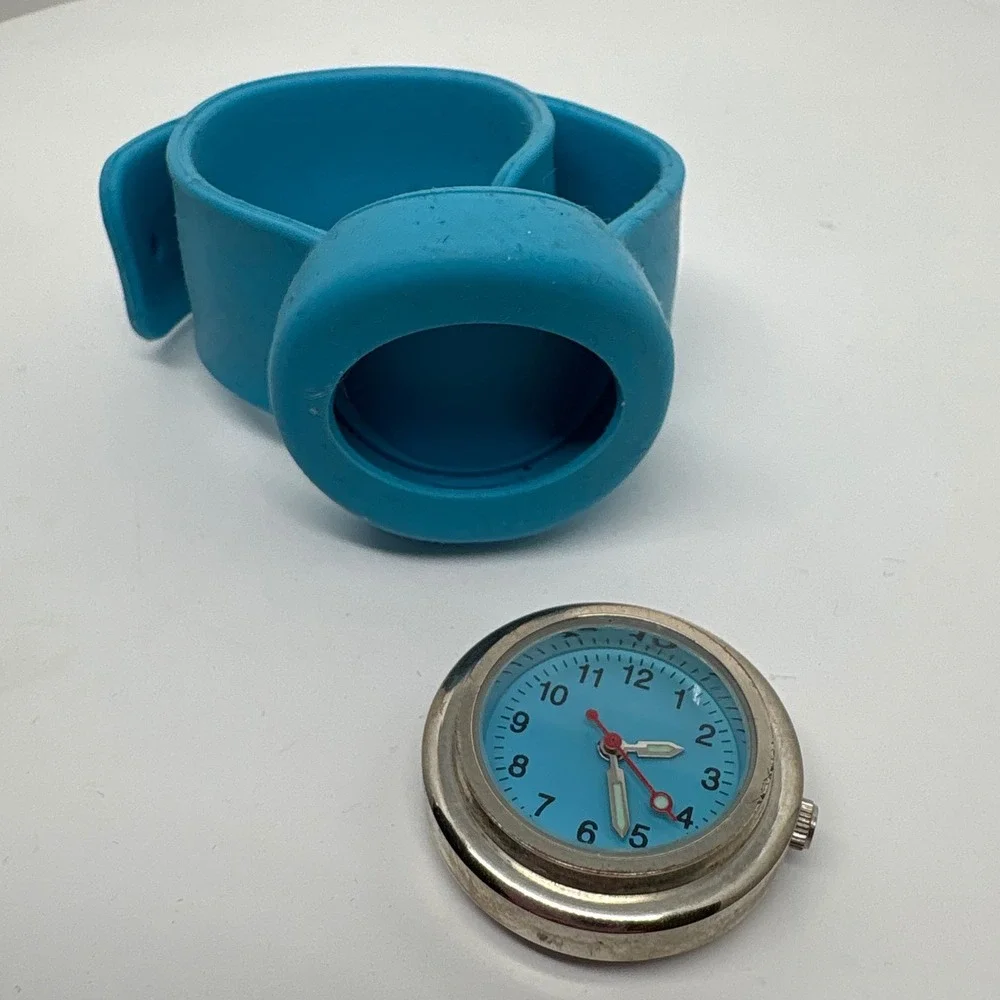 Untested battery Blue Kids Watch Round Face Easy Read Time Teacher Wristwatch‎